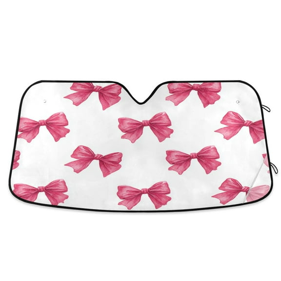 Cute Pink Bowknots Windshield Sun Shade Automobile Visor Accordion Folding Car Accessories S