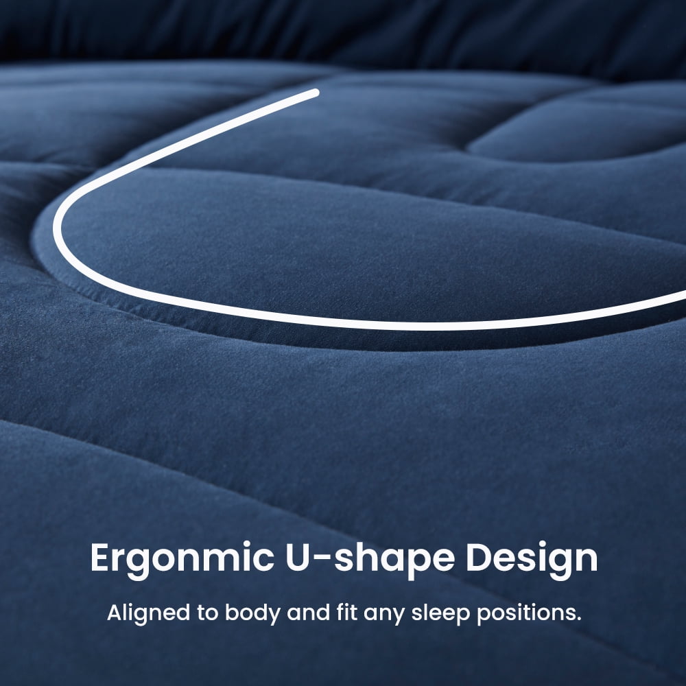 Sleep Zone Twin/Twin-XL Comforter Duvet Insert, Down Alternative Reversible Comforter, Lightweight, Soft and Breathable Bedding All Season, A Side Navy + B Side Grey