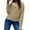 Beige, variant on YDFCWXW Women's 2025 Long Sleeve Waffle Knit Pullover Sweater Crew Neck Solid Color Jumper Tops Blue, L