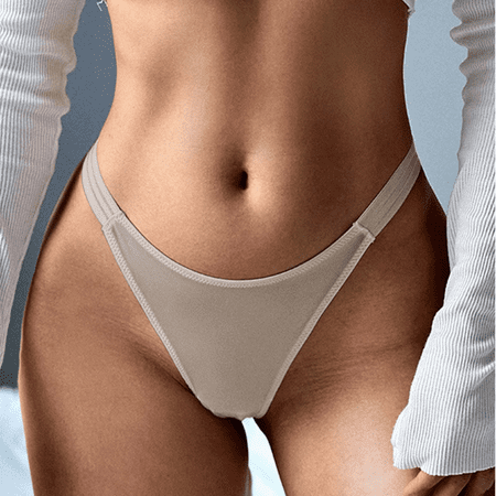Fulorrnie Underwear for Women Seamless Cheeky Comfort No Show Panties Cute Thong Waistband Stretchable Panty  Khaki  8