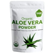 Organic Aloe Vera Leaf Powder, Aloe Barbadensis, Herbal Cosmetics, Natural Hair & Skincare, Moisturizer, Superfood , Resealable Pouch 16 OZ / 454 GM