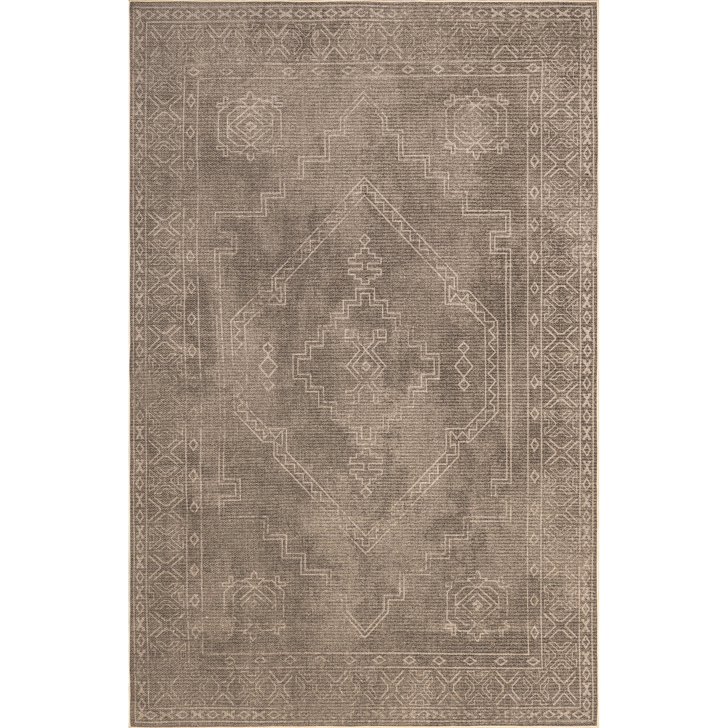 nuLOOM Lorna Faded Easy-Jute Machibne Washable Area Rug, 4' x 6', Natural