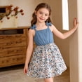 thumbnail image 2 of WMQPNNS Flower Girl Dress Sleeveless/Short Sleeve A Line Cute Summer Dress Toddler Girls Dresses for Birthday Wedding Party, Size 5 Years, 4-Blue, 2 of 9