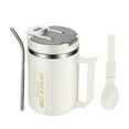 thumbnail image 1 of Primegos Tasse en Acier Inoxydable avec Poignée, 500ML, Isolée, Grande Tasse à Café Glacé avec Couvercles et Pailles, Réutilisable, pour Maison, Extérieur, Bureau, 1 of 8
