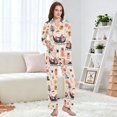 thumbnail image 4 of FORMRS Womens Pajama Set Long Sleeve Top and Pants with Pockets Soft Comfy Lounge Sleepwear, Sizes S-2XL, Beige Christmas Santa, 4 of 7