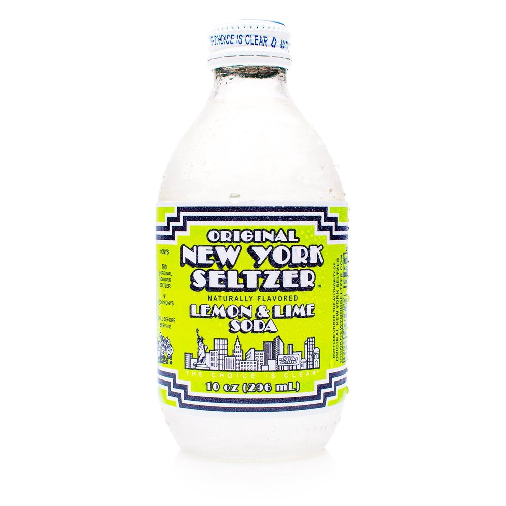 Original New York Seltzer Lemon & Lime Soda 10 oz Glass Bottles Pack of 4