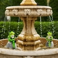 thumbnail image 4 of Adornos de jardín al aire libre, 2 piezas de decoración de estatua de rana de resina impermeable para jardín y jardín, escultura de decoración interior al aire libre, falda navideña Feliz Sencillez, 4 of 5