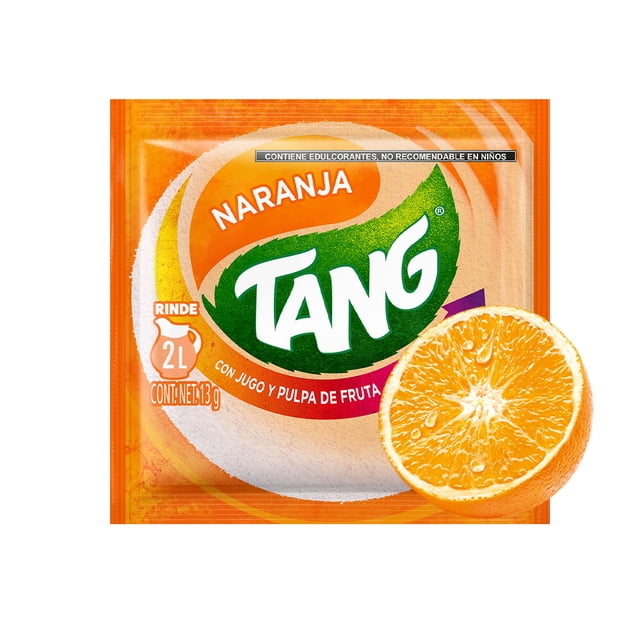 Polvo para Preparar Bebida Tang sabor naranja sin azúcares adicionado con vitamina C 13 g