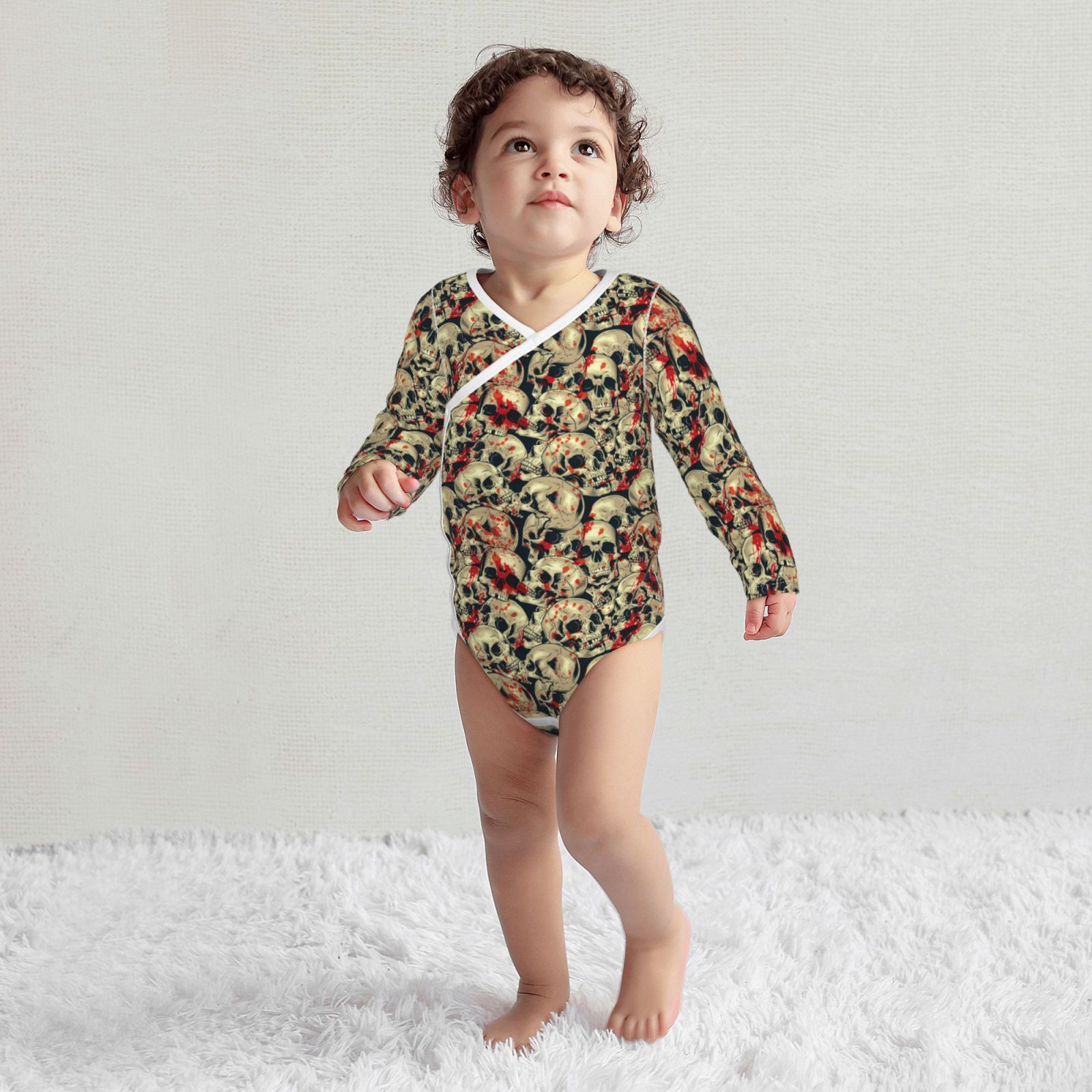 Xecao Skulls1 Print Baby unisex-baby Cotton Long-sleeve Bodysuits-3 Months