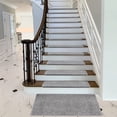 thumbnail image 2 of Bullnose Carpet Stair Treads Set Tape Free Non-Slip Indoor Stair Protectors Pet Friendly Rugs Covers Soft Skid Resistant Washable Reusable 9.5" x 30"x1.2" (14 Pieces, Light Gray), 2 of 7