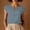Light Blue, variant on ClodeEU Women's Keyhole Neck Cap Sleeve Linen Blouse, Casual Loose Fit Summer Top Army Green,Women's Plus L