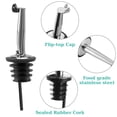 thumbnail image 2 of Stainless Steel Olive Oil Pourer, Classic Bottle Pourer Spout Liquor Drinks Pourer Tapered Spout with Metal Dust Caps for Wine Liquor Syrup Vinegar Bottle, 2 of 6