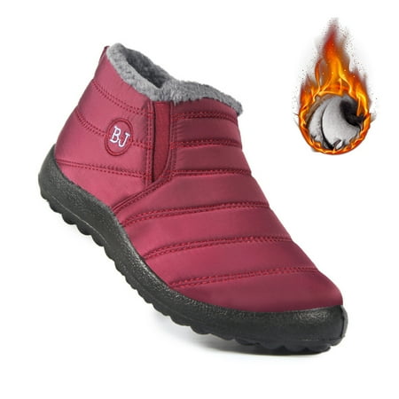 

Winter Snow Boots Waterproof Fur Lining Comfortable Slip On Outdoor Shoes