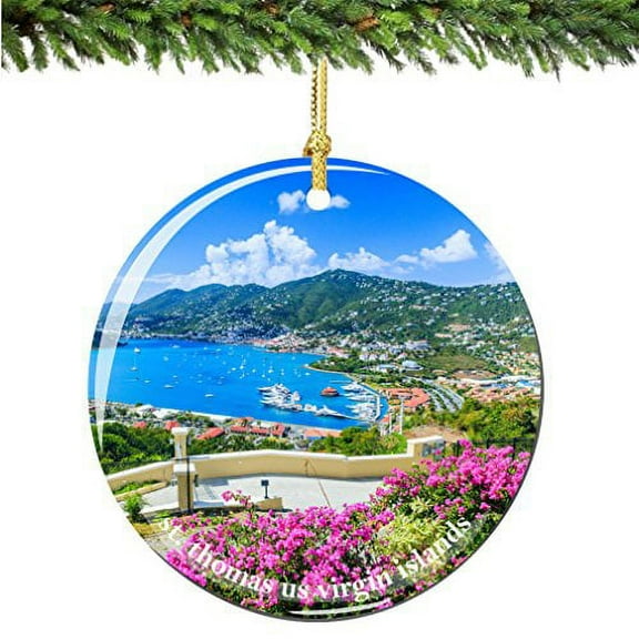 City-Souvenirs St Thomas US Virgin Islands Christmas Ornament, Porcelain 2.75 Inch Saint Thomas Christmas Ornaments