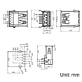 thumbnail image 4 of PCB USB Connector Type-A 3.0 Female Jack 9 Pin Bend Foot 90 Degree  20 pcs, 4 of 4