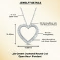 thumbnail image 3 of DewberryDiamonds 14K White Gold Plated Over 925 Sterling Silver Open Heart Pendant | 1/4 cttw Round Cut Certified Lab Grown Diamond Necklace With 18" inch Chain (Clarity: VS, Color: EF, 0.25 cttw), 3 of 7
