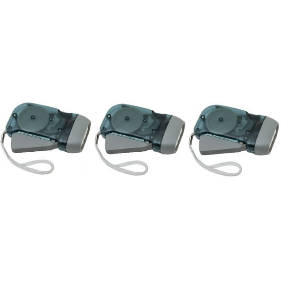 (3) Dynamo 3 LED Flashlights Built-in Squeeze Recharging Survival Emergency Hiking