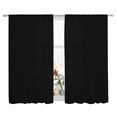 thumbnail image 2 of Black Semi Sheer Window Curtains 72 Inches Long, Pure Black Rod Pocket Voile Silky Chiffon Curtain Light Filtering Drapes for Living Room, Kitchen, Bedroom, 52"x72", 2 Panels, 2 of 9