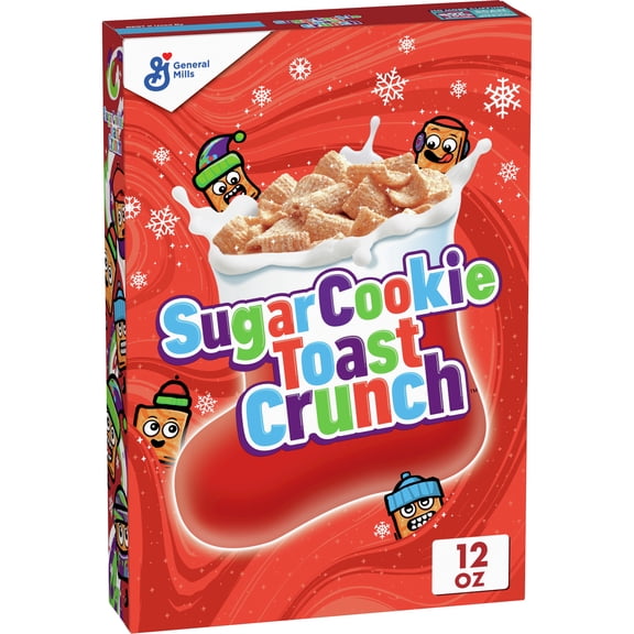 General Mills Crunchy Christmas Sugar Cookie Toast Crunch Cereal, 12oz, Shelf Stable, Cardboard Box