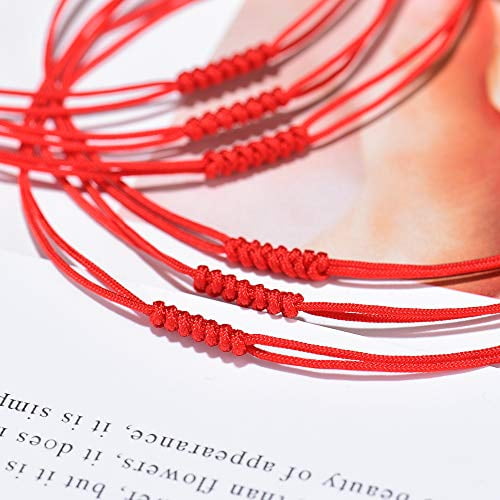 Seyaa Handmade Red String Bracelet Kabbalah Lucky Protection Matching Bracelets for Couple Lover Family Friends Women Men 