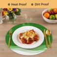 thumbnail image 4 of Ombre Green Waves Round 13 Inch Placemats Set of 6, Abstract Art Gradient Modern HeatResistant Non Slip Place Mats for Dining Table, Wipeable Braided Kitchen Table Mats for Housewarming, 4 of 9