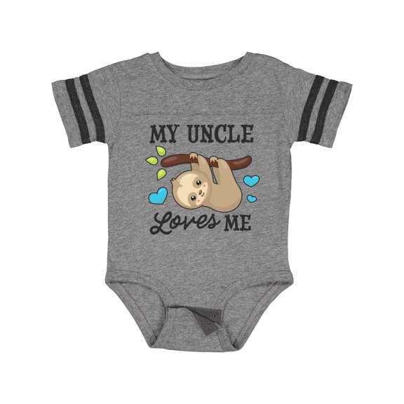 Inktastic My Uncle Loves Me with Sloth and Hearts Boys or Girls Baby Bodysuit