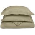 thumbnail image 1 of Bahama 600-Thread Count Cotton-Rich Wrinkle-Resistant Stripes Duvet Cover Set Sage / Full/Queen, 1 of 1