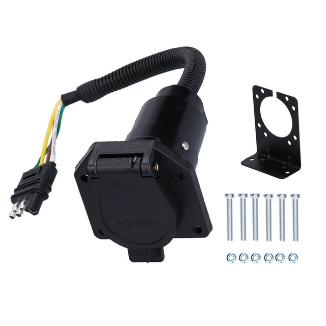 Oubit Trailer Plug,American 4 Flat to Way Socket Trailer Adapter Industry-Leading Standards