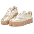 thumbnail image 3 of LUCKY STEP Womens Suede Thick Sole Sneakers Retro Rubber Fashion Casual Shoes,Gold, 3 of 7