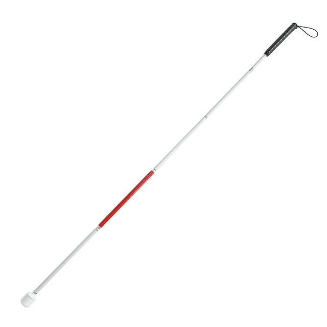 Bastón Ciego Plegable, Bastón Ajustable, Bastón Reflectante Conantidideslizante y Cuerda Elástica Alta para Guía Correa de Muñeca incluida