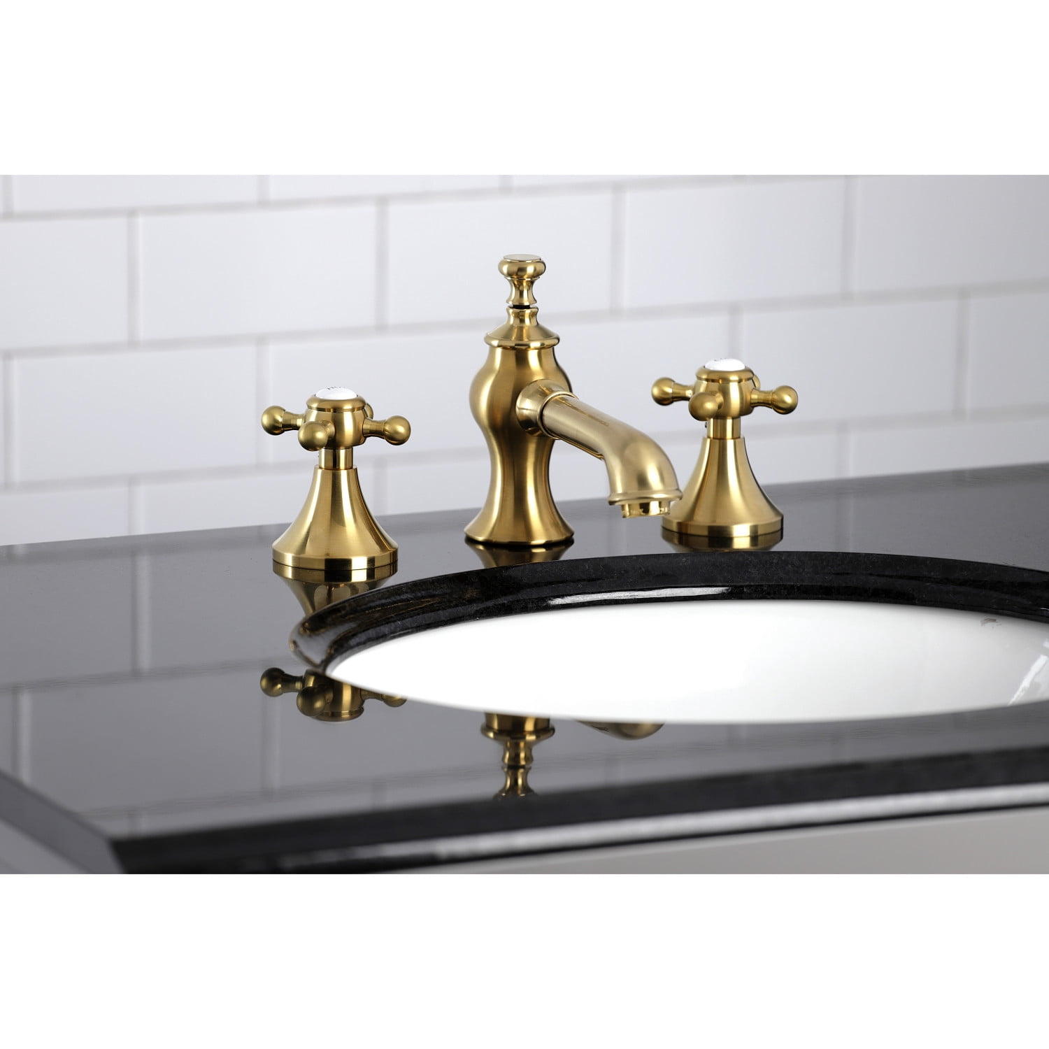 Kingston Brass KC7067BX English Country 8 in. Widespread Bathroom Faucet, Brushed Brass