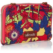 Sakroots Women's Artist Circle Smartphone Crossbody, Hot Pink Flower Power, One Size