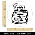 thumbnail image 2 of Bag of Tortilla Chips Crisps Self-Inking Rubber Stamp Ink Stamper - Green Ink - Small 3/4 Inch, 2 of 7