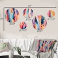 thumbnail image 4 of Designart "Infusion Of Electric Swirls In Pink And Blue" Abstract Round Wall Art Set Of 5 - Multicolor Modern Living Room Wall Metal Art Set, 4 of 6