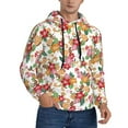 thumbnail image 2 of Kdxio Pineapple Flower Print Mens Casual Hooded Collar Drawstring Hoodies Pullover Sweatshirts Casual Long Sleeve Shirts-4X-Large, 2 of 7