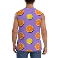 thumbnail image 4 of Uemuo Yellow Lemon And Orange Pattern Men's Sleeveless T-Shirt,Muscle Athletic Tank Top, Moisture-wicking Quick-dry Breathable Classic Tee Top for Gym Run Outdoor Sports-Large, 4 of 8