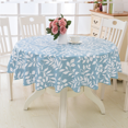 thumbnail image 1 of Hweilai Round Vinyl Lace Tablecloth Waterproof PVC Plastic Wipeable Spill Proof Peva Stain Resistant Oilcloth Tablecloth for Card Table, 1 of 5