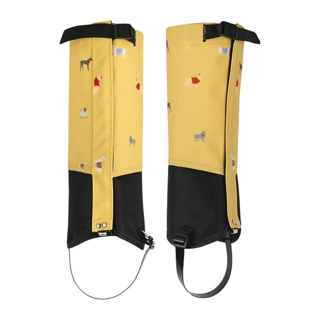 Polainas para piernas para niños, polainas de nieve para niños, portátiles, cómodas, transpirables e impermeables. amarillo