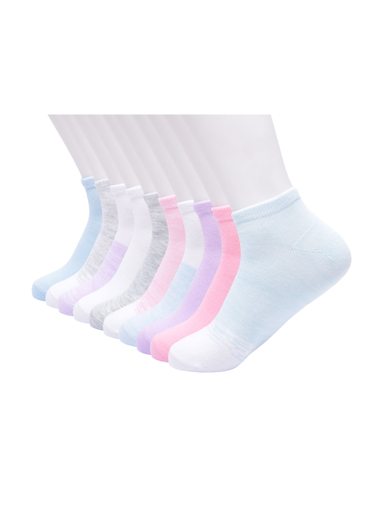 No Boundaries Womens Low-Cut Socks, 10-Pack, Sock Sizes 4-10