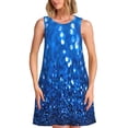 thumbnail image 1 of Fotbe A Blue Glitter Vestido de Verano sin Mangas para Mujer – Vestido Midi Línea A, Estilo Camiseta Floral, Vestido Playero Casual y Fluido, 1 of 7