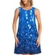 thumbnail image 1 of Fotbe A Blue Glitter Vestido de Verano sin Mangas para Mujer – Vestido Midi Línea A, Estilo Camiseta Floral, Vestido Playero Casual y Fluido, 1 of 7