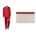 thumbnail image 2 of Mens Silk Satin Pajamas Sets Long Sleeve Button Down Tops+Pants Loungewear Plus Size, 2 of 6
