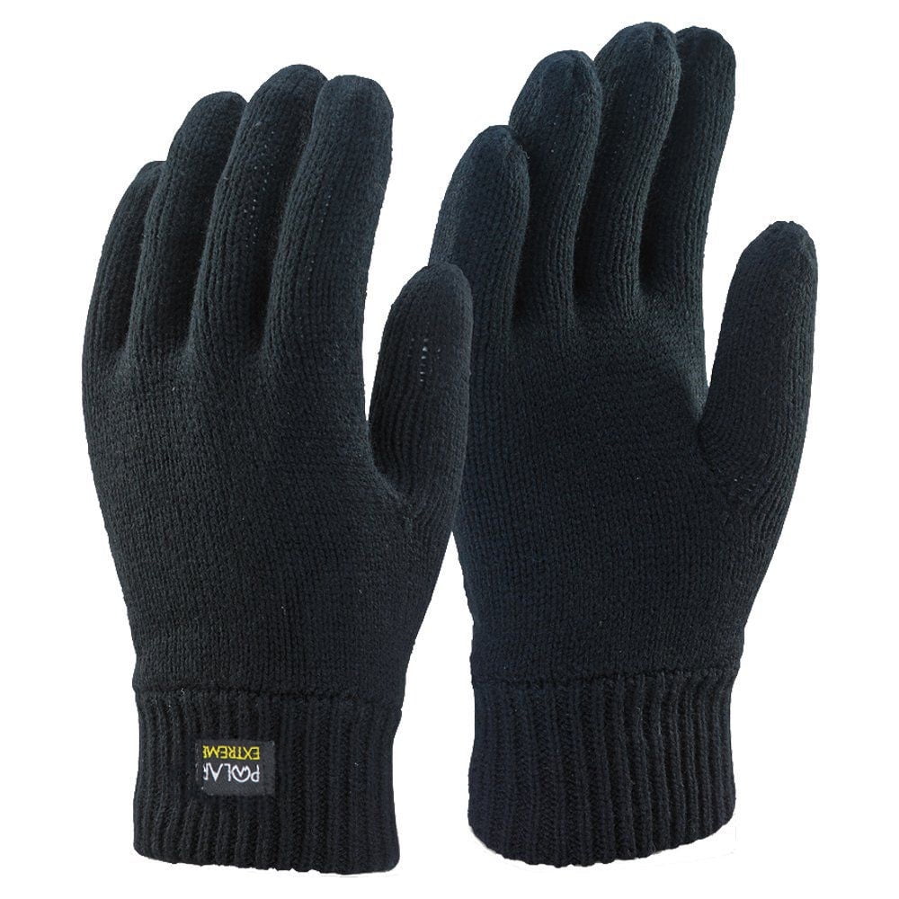 Mens Thermal Gloves Knitted Insulated Ladies Work Football Warm Winter Striped 