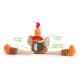 thumbnail image 4 of goDog Checkers Skinny Rooster Squeaky Plush Dog Toy, Chew Guard Technology - Brown, Large, 4 of 5