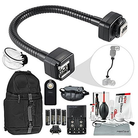 Flash Accessories for Canon Speedlite 270EX-II, 320EX, 430EX II III-RT, 600EX II-RT, With Dedicated Flexible E-TTL Flash Cord + Diffuser + Remote + Rechargeable Batteries W/ Charger + Xpix