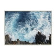 thumbnail image 2 of Kate and Laurel Sylvie Sea Foam Framed Canvas Wall Art by Rachel Bolgov, 28x38 White, Scenic Coastal Ocean View Art for Wall, 2 of 6