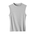 thumbnail image 6 of Htigea Women's Summer Tank Tops Sleeveless Casual Racerback Loose Shirts Knit Cami Sweater Gray,XL, 6 of 6