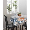 thumbnail image 4 of Blue Coastal Suqare Tablecloth - 54 x 54 Inch, Summer Beach Starfish Weeping Eucalyptus Wooden Waterproof & StainResistant Tablecloth, Washable Oil-proof Table Cover for Dining/Party/Wedding/Buffet, 4 of 9