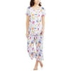 Women's and Women's Plus Pajama Short-Sleeve Sleep Shirt and Capri Pant 2-Piece Sleepwear Set
