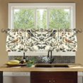 thumbnail image 4 of Yayeee Kitchen Curtains Tier Set of 2 Light Filtering 57"x36" Over Sink Window Panels, Green Birds, 4 of 7